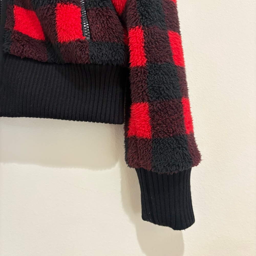 MOTHER Denim Buffalo Plaid Sherpa Jacket | Small - Picture 3 of 9